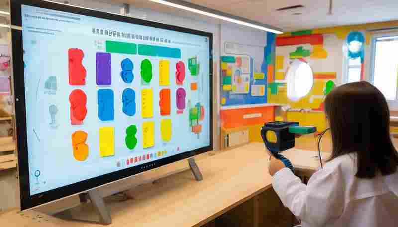 摄像头实时积木颜色分类教学工具